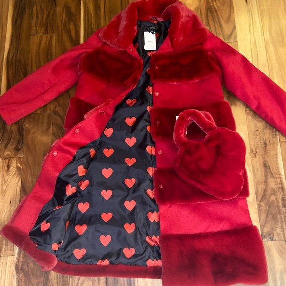 Halogen Atlantic-Pacific Faux Fur Tiered Stripe Long Coat - Picture 4 of 7